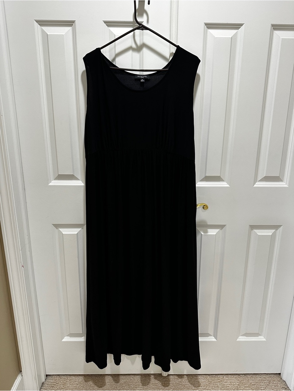 Notations Black Sleeveless Maxi Dress - Classic Soft Jersey